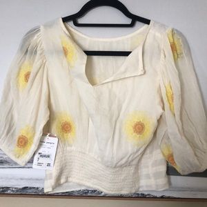 Free people sunflower crop top!
